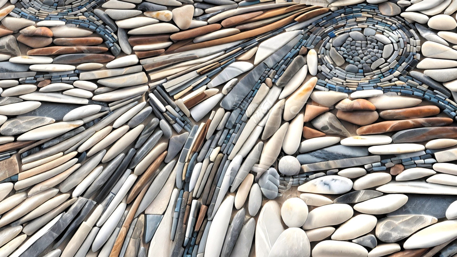 AI-generated abstract mosaic of polished river stones - Abstract mosaic of polished river stones - Download Free 3D model by Tijerín Art Studio (@tijerin_art) 3d model