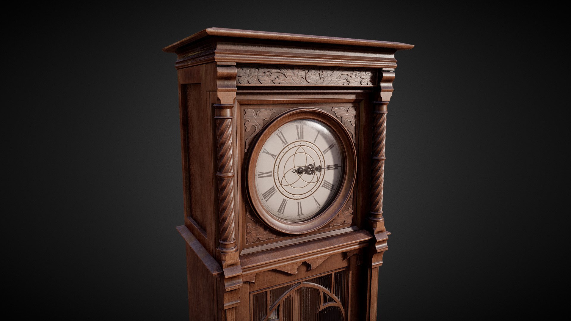 Model of a Grandfather clock.  It will also be included in my Horror Bedroom Asset Pack for UE4.

For more of my work you can look here

Important/Additional Notes: If you encounter problems or have further questions or suggestions you can drop me an email at timgames52@gmail.com or write me a message at Artstation

Technical Details

Texture Sizes:




All Textures are 4096x4096

Vertex Count Combined:  24563 (44824 - Tris)

Format: fbx

LODs included: No

Number of Meshes: 9

Number of Textures: 17

Artstation Post with more images: Link - Grandfather Clock - PBR Model - Buy Royalty Free 3D model by Tim H. (@eueruntergang) 3d model