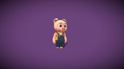 Piggy ( 11 animations, 2 skins) cute, pig, pet, unreal, hero, unrealengine4, character, unity, cartoon, asset, game, lowpoly, gameasset, animal, animation, stylized