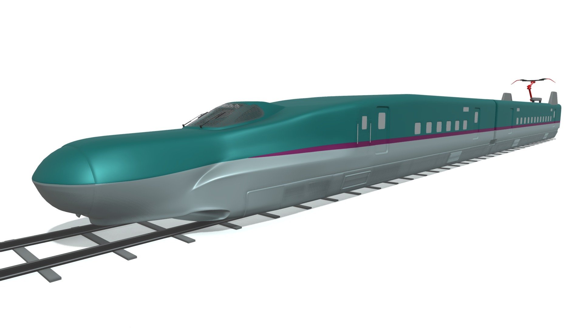 Detailed 3d model of high-speed train Shinkansen E5 series 3d model