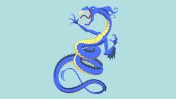Serpens serpent, npr, character, cartoon, blender, dragon, serpens