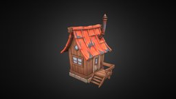 Stylized House game-art, game-ready, caroon, game, 3d, substance-painter, stylized
