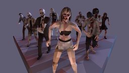 Polygonal Zombies with Animations Free Pack people, walker, rig, undead, attack, run, animations, post-apocaliptic, lowpoly, creature, walk, animated, rigged, zombie, those-things