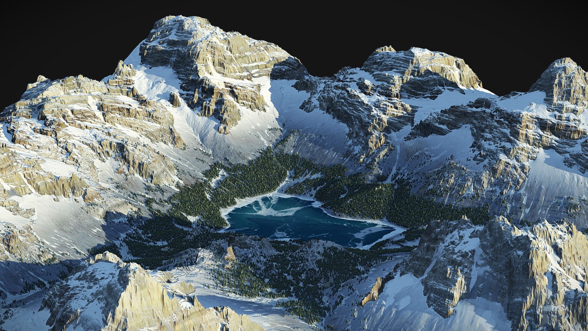 Fully Procedural Landscape created in World Machine. Inspired by winter.

included 4k textures - COLOR  NORMAL  LIGHT

Other assets on https://gamewarming.com/ - Mountain Lake Landscape - (World Machine) - Buy Royalty Free 3D model by gamewarming 3d model