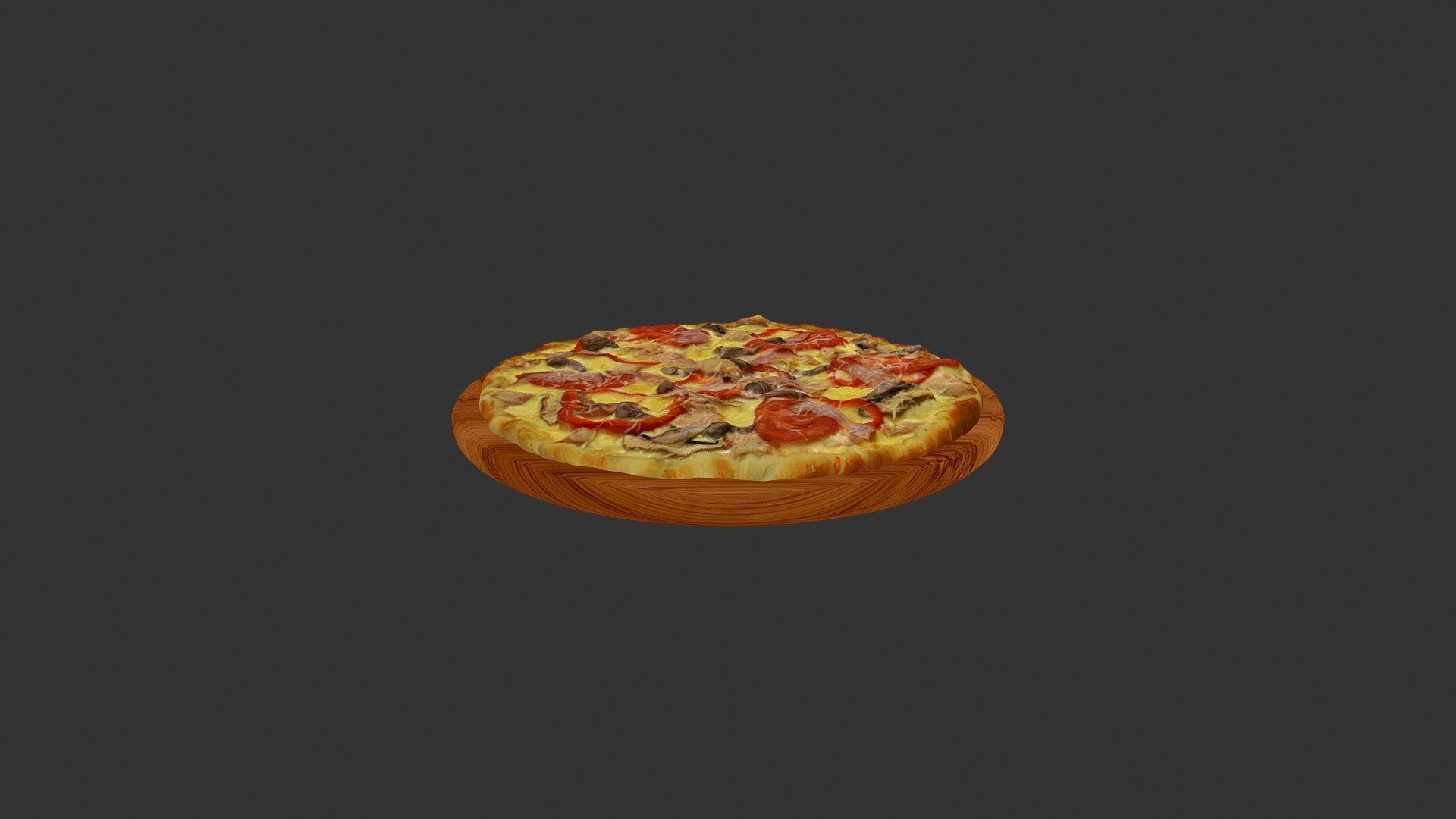 ТовстийФраерTomatoes_meat_mushrooms_papper_pizza - 3D model by alex.alexandrov.a 3d model