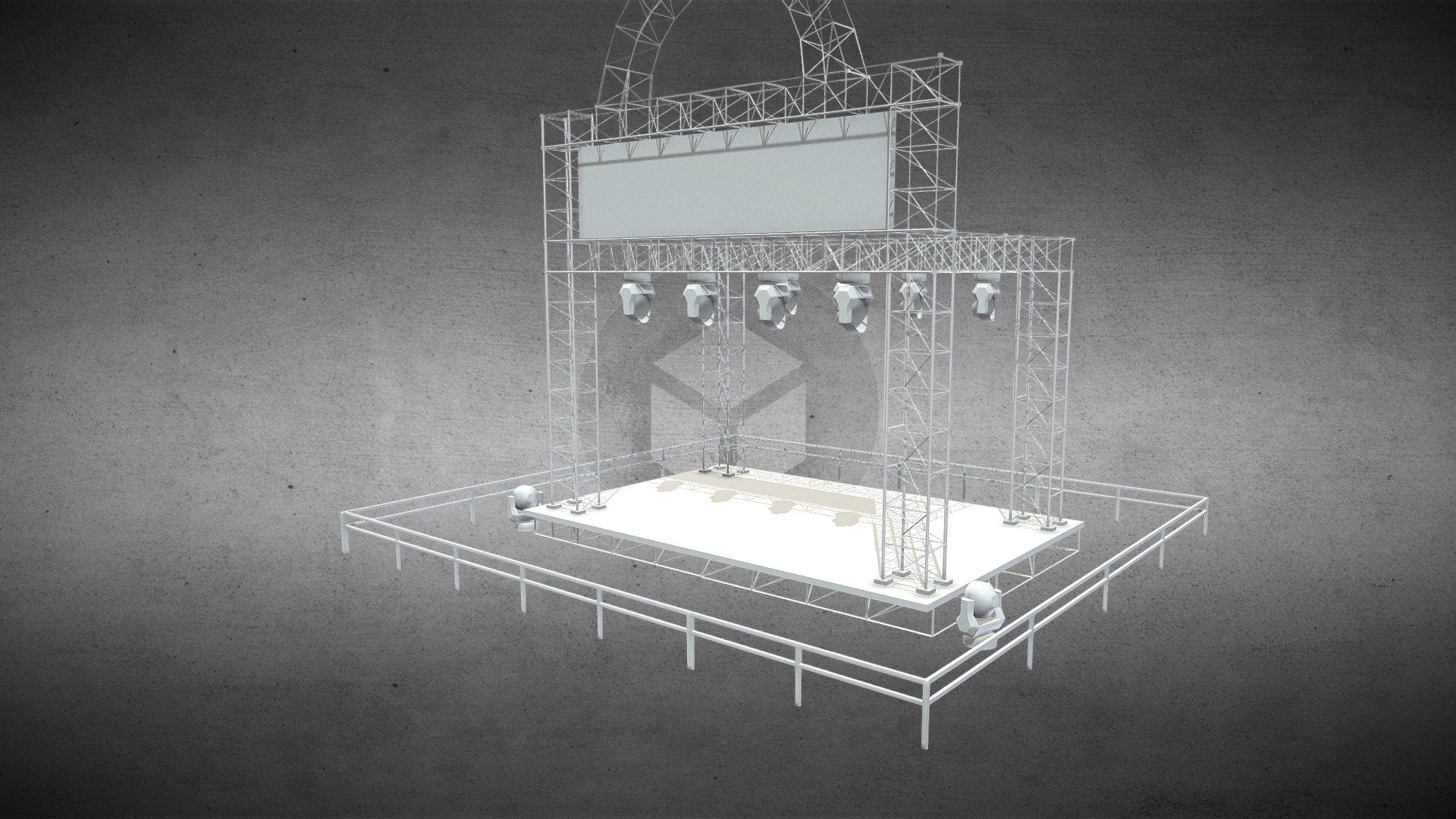 WIP Modelagem de um Palco para eventos baseado em palcos com BoxTruss.
Fog feita no Autodesk Maya.
Sem shaders ainda 3d model