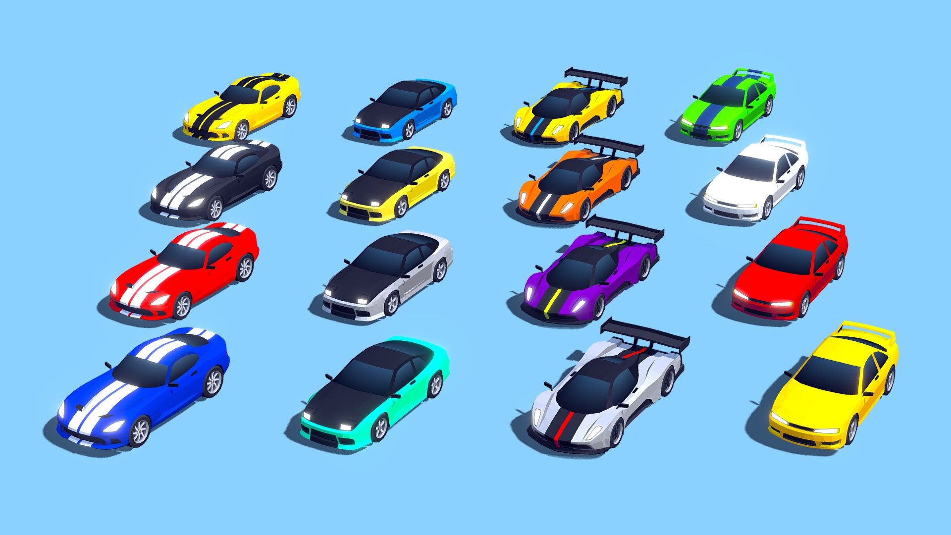 December update (2022.12) of the Low Poly Cars - Mega Pack asset, which is available in the Unity Asset Store 3d model