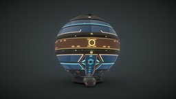 Stylish Futuristic Spherical Building buildings, pbr-texturing, low-poly, environment