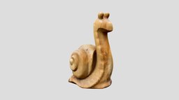 Gary the Snail carving, wood, carving-wood, polycam