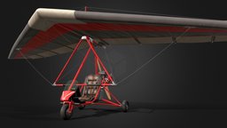 Motorized hang glider glider, pbr-texturing, pbr-game-ready, game-ready-asset, low-poly, vehicle, pbr, lowpoly, plane, hang-gliding