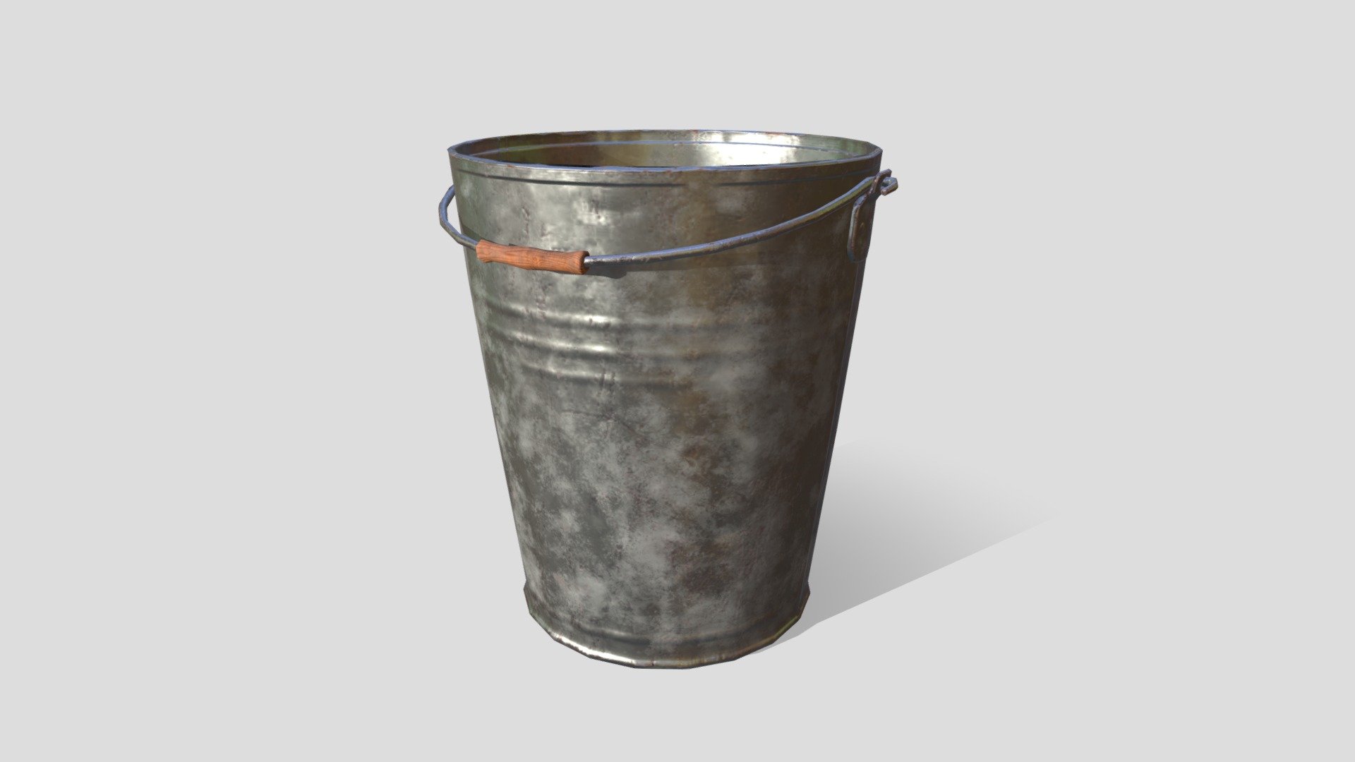 Galvanised steel bucket, modelled in Maya, sculpted in Zbrush and textured entirely in Substance Painter 3d model
