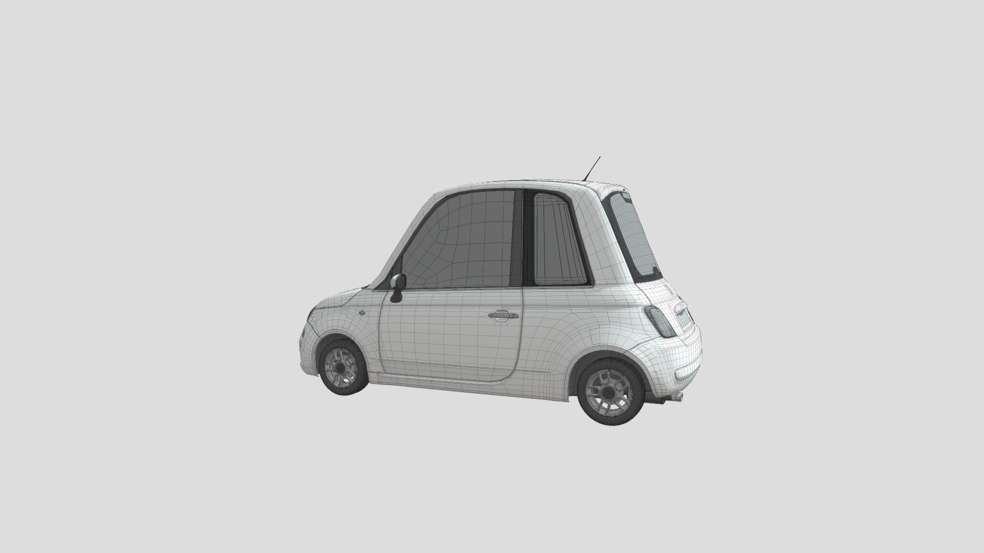 Fiat 500 cartoon model
City car modeling, it was made from base fiat 500 which i modified into a cute cartoon car 3d model