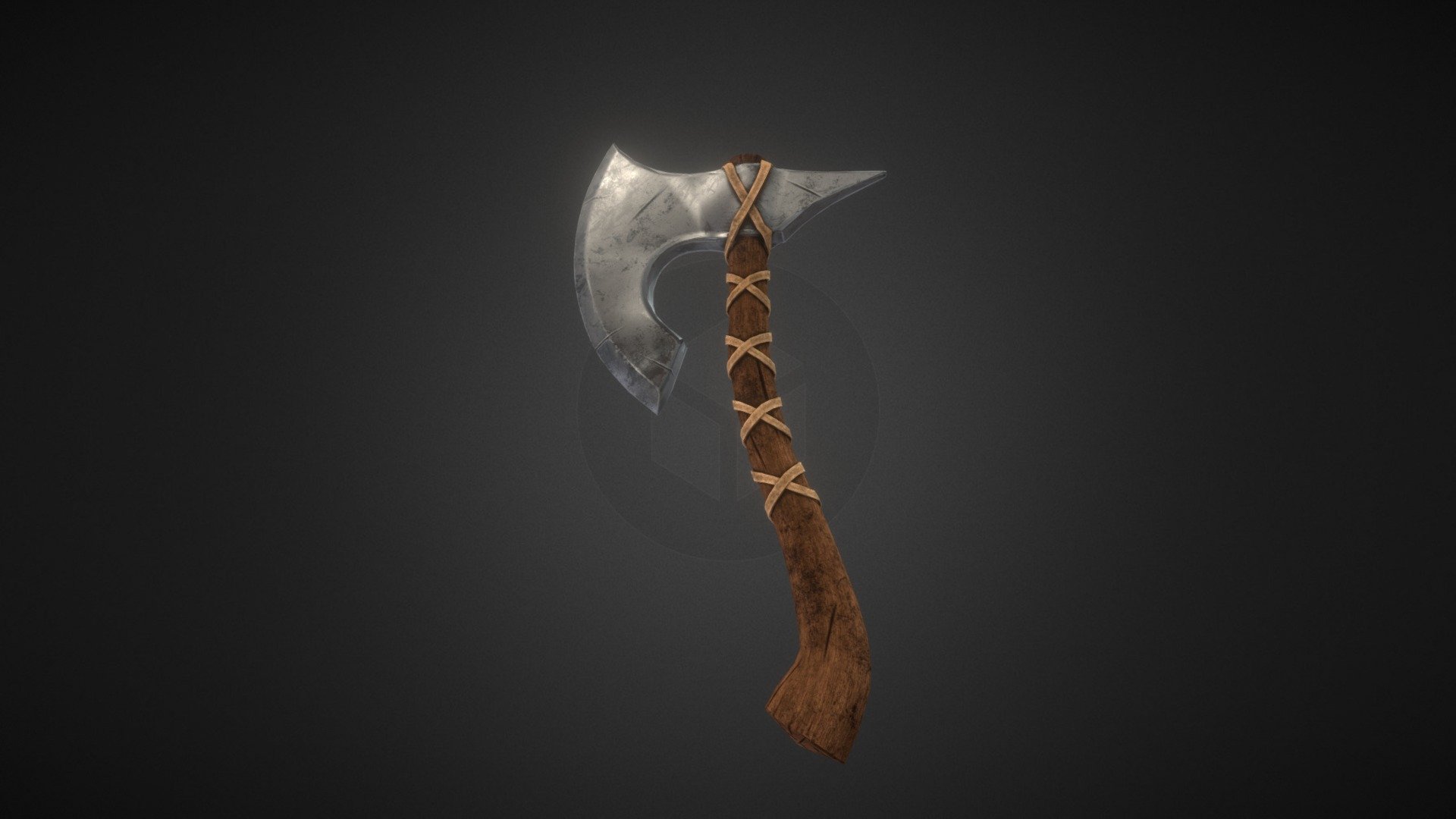 This is a relatively low poly model of a viking battle axe. It is ready to be used in-game , animations or cinematics. Properly UV-unwrapped it cointains 3 materials for the wood , leather and metal 3d model
