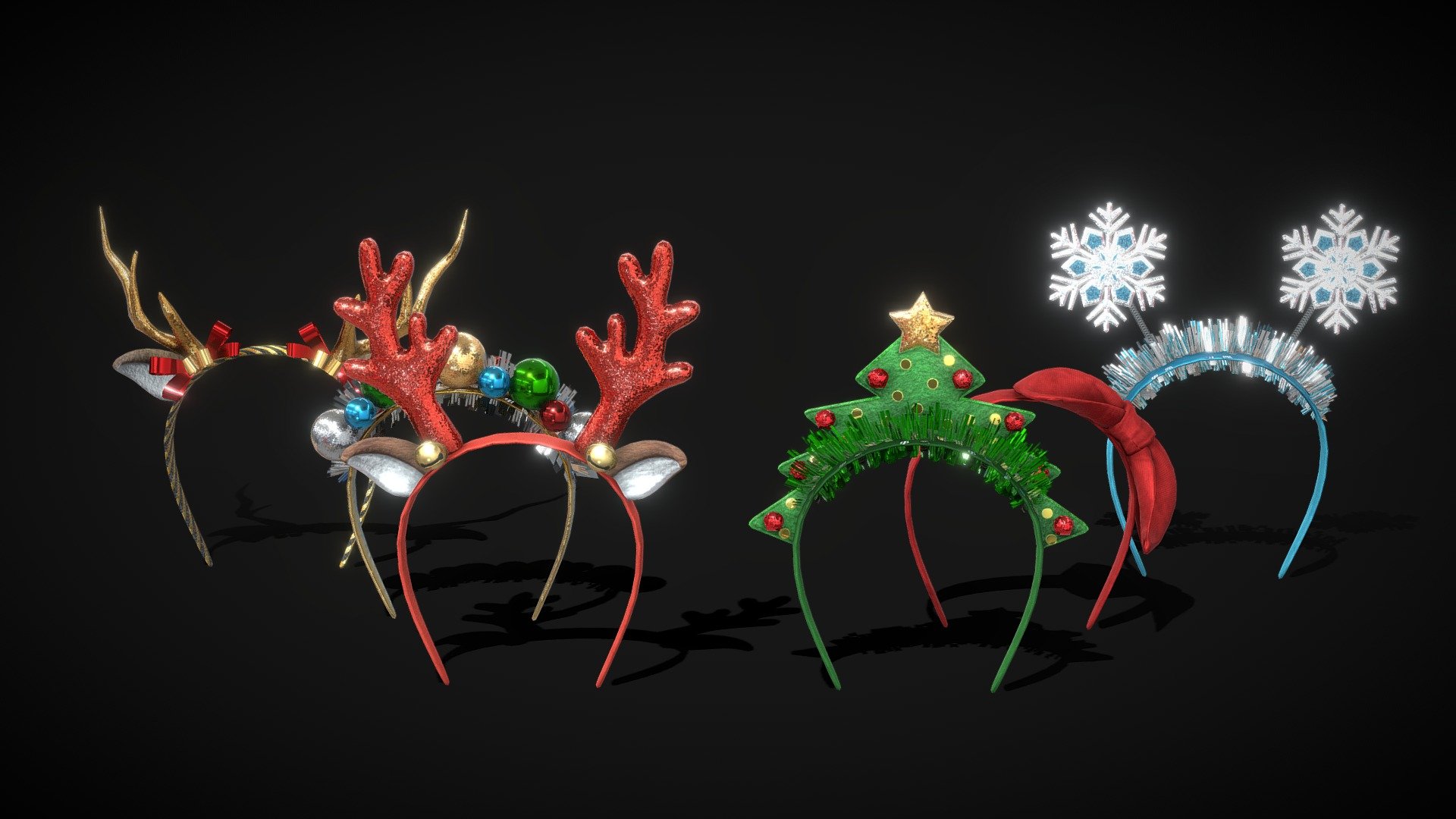 Christmas Headbands - low poly pack

Triangles: 24.3k
Vertices: 14.5k

Pack includes:




Christmas Deer Ear Headband 

Headband With Bow

Christmas Tree Headband 

Christmas Snowflake Headband

Christmas Deer Ear Headband v2

Christmas Headband

4K Textures and separate models in additional file.

Commercial use*

My models cannot be included in an asset pack or sold at any sort of asset/resource marketplace.* - Christmas Headbands - low poly pack - Buy Royalty Free 3D model by Karolina Renkiewicz (@KarolinaRenkiewicz) 3d model