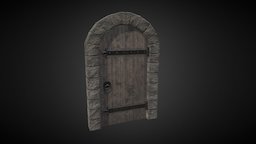 Medieval Door medieval, table, hipoly, props, texture, pbr, lowpoly, fantasy