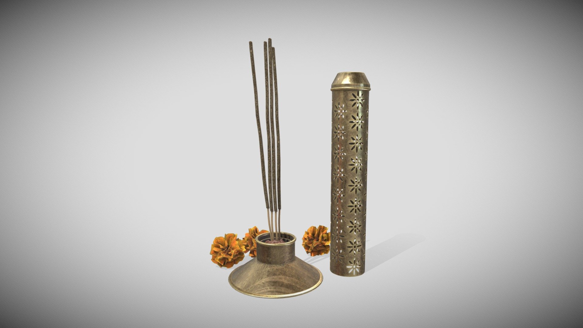 One Material PBR Metalness 4k (jpg) - Incense Burner - Tubix - Buy Royalty Free 3D model by Francesco Coldesina (@topfrank2013) 3d model