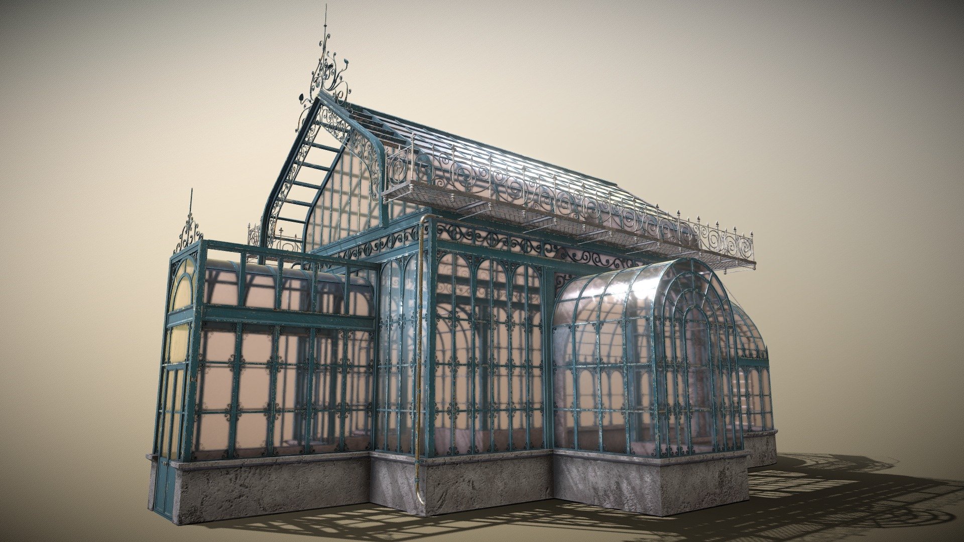 Old roman style greenhouse.

Contain a group of 2 mesh.

balcony - 2 textures (2 UDIM) of 2k each.

greenhouse - 6 textures (6 UDIM) of 2k each 3d model