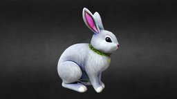 Romantic Easter bunny bunny, and, heart, card, prop, flowers, easter, greeting, romantic, storytelling, seasonal, festive, charming, character, 3d, art, model, digital, animation, decoration, createdwithai