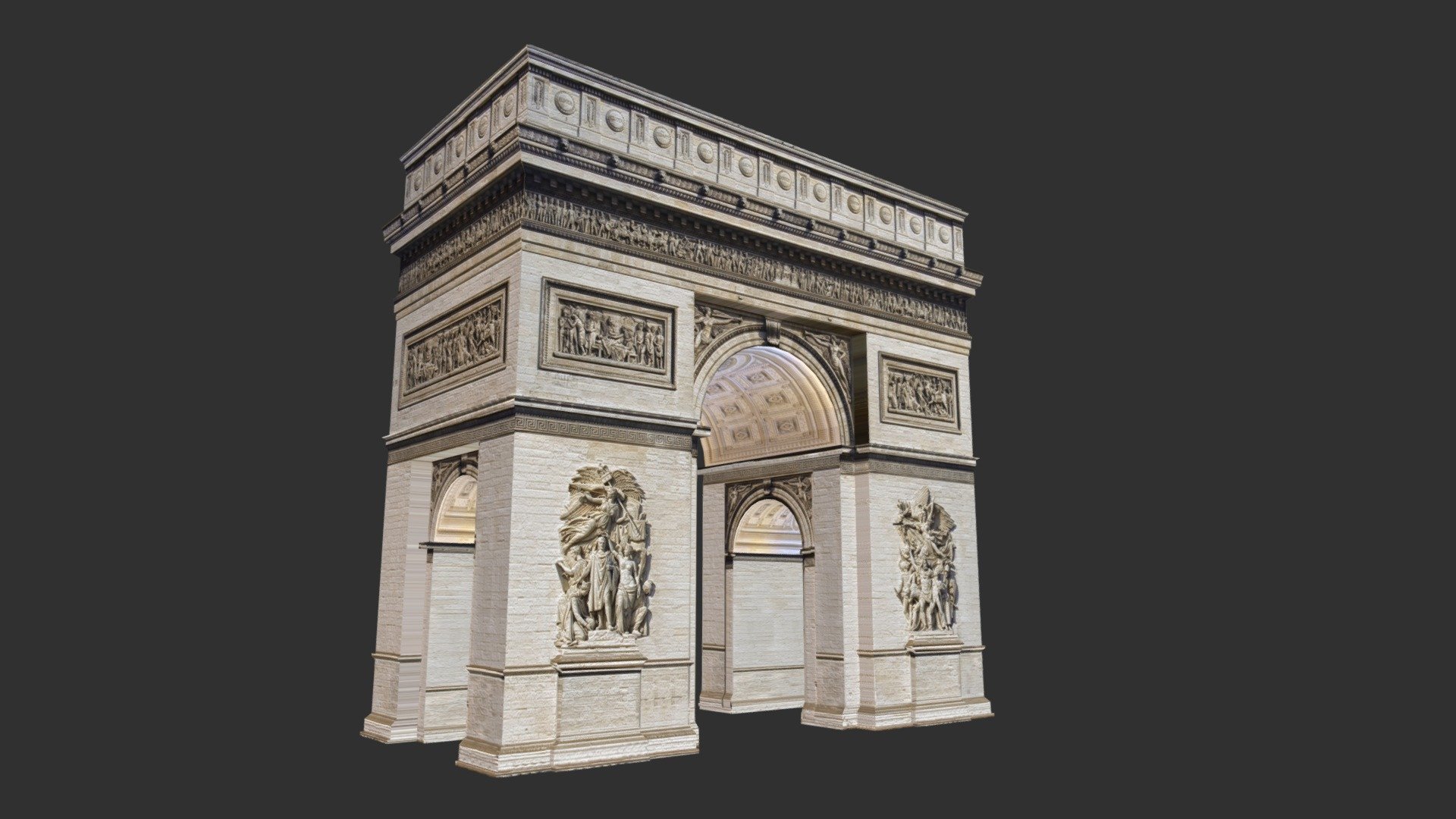 Arc de Triomphe building, low poly 3d model - Arc de Triomphe - Buy Royalty Free 3D model by danielmikulik 3d model