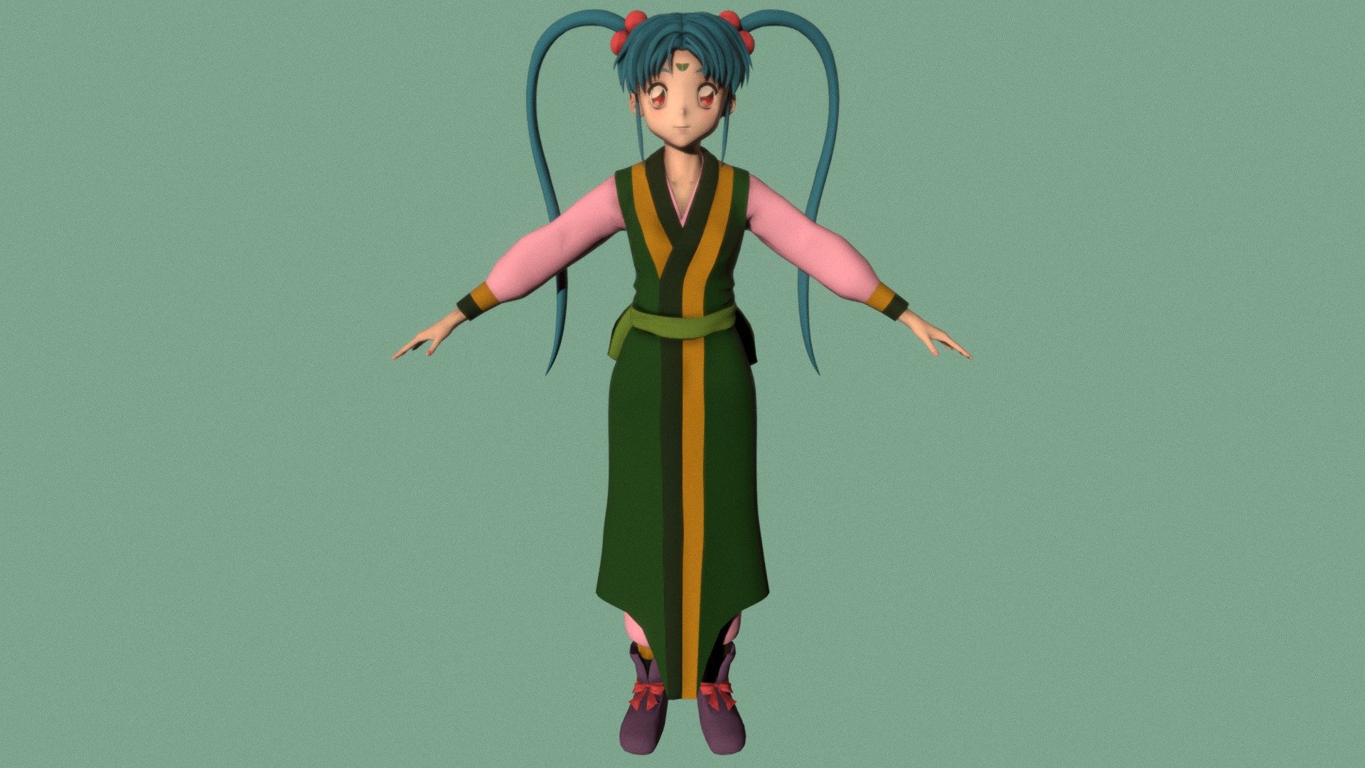 T-pose rigged model of anime girl Sasami Masaki Jurai (Tenchi Muyo).

Body and clothings are rigged and skinned by 3ds Max CAT system.

Eye direction and facial animation controlled by Morpher modifier / Shape Keys / Blendshape.

This product include .FBX (ver. 7200) and .MAX (ver. 2010) files.

3ds Max version is turbosmoothed to give a high quality render (as you can see here).

Original main body mesh have ~7.000 polys.

This 3D model may need some tweaking to adapt the rig system to games engine and other platforms.

I support convert model to various file formats (the rig data will be lost in this process): 3DS; AI; ASE; DAE; DWF; DWG; DXF; FLT; HTR; IGS; M3G; MQO; OBJ; SAT; STL; W3D; WRL; X.

You can buy all of my models in one pack to save cost: https://sketchfab.com/3d-models/all-of-my-anime-girls-c5a56156994e4193b9e8fa21a3b8360b

And I can make commission models.

If you have any questions, please leave a comment or contact me via my email 3d.eden.project@gmail.com 3d model
