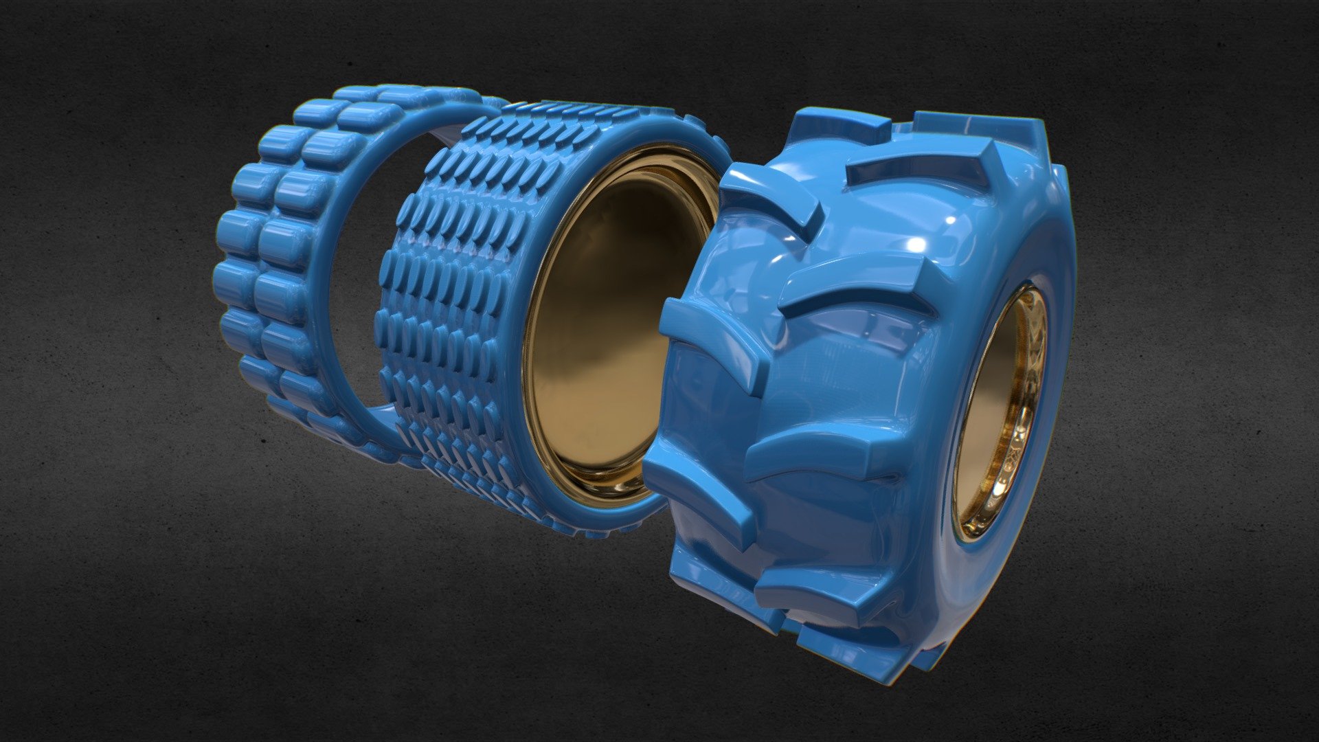 High poly Big Tires - Download Free 3D model by 3D Chop Art (@3dchop) 3d model