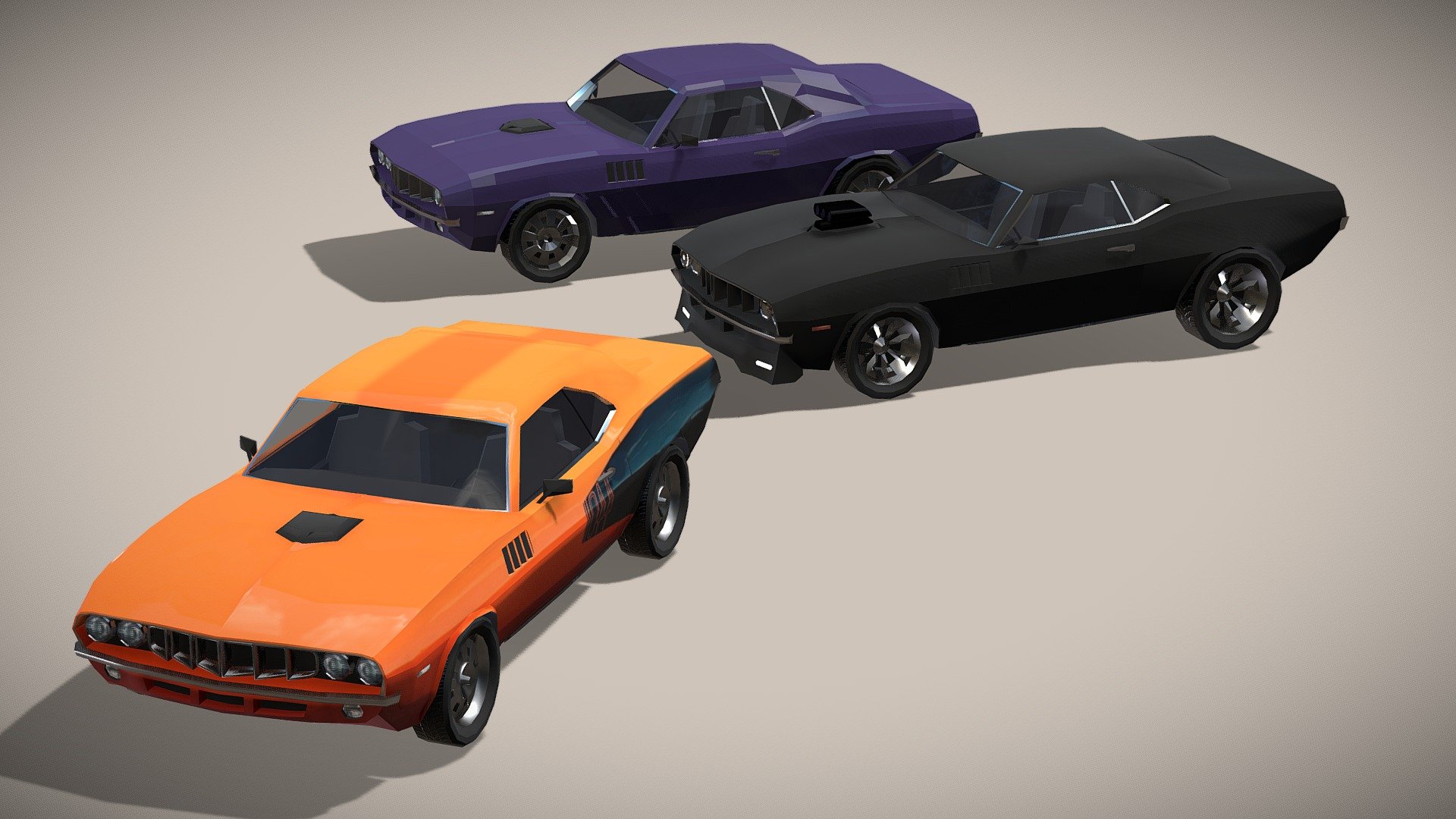 Plymouth Barracuda 1971

Lowpoly model of american muscle car



The Plymouth Barracuda is a two-door pony car that was manufactured by Plymouth from 1964 to 1974.

The 1st-generation Barracuda was based on the Chrysler A-body and was offered from 1964 to 1966.

The 2nd-generation Barracuda, though still Valiant-based, was heavily redesigned. Built from 1967 to 1969, it was available as a two-door in fastback, notchback, and convertible versions.

The 3rd-generation, offered from 1970 to 1974, was based on the Chrysler E-body, exclusive to it and the slightly larger Dodge Challenger. A completely new design, the two-door Barracuda was available in hardtop and convertible body styles.
Barracuda tuned version with Hemi big block V8 engine was called Hemicuda.


3 cars in set: Basic model + flat shaded model + tuned version. Each with own texture.



Check also my other aircrafts and cars

Patreon with monthly free model - Plymouth Barracuda 1971 - Buy Royalty Free 3D model by NETRUNNER_pl 3d model
