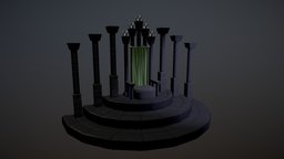Stone throne low-poly