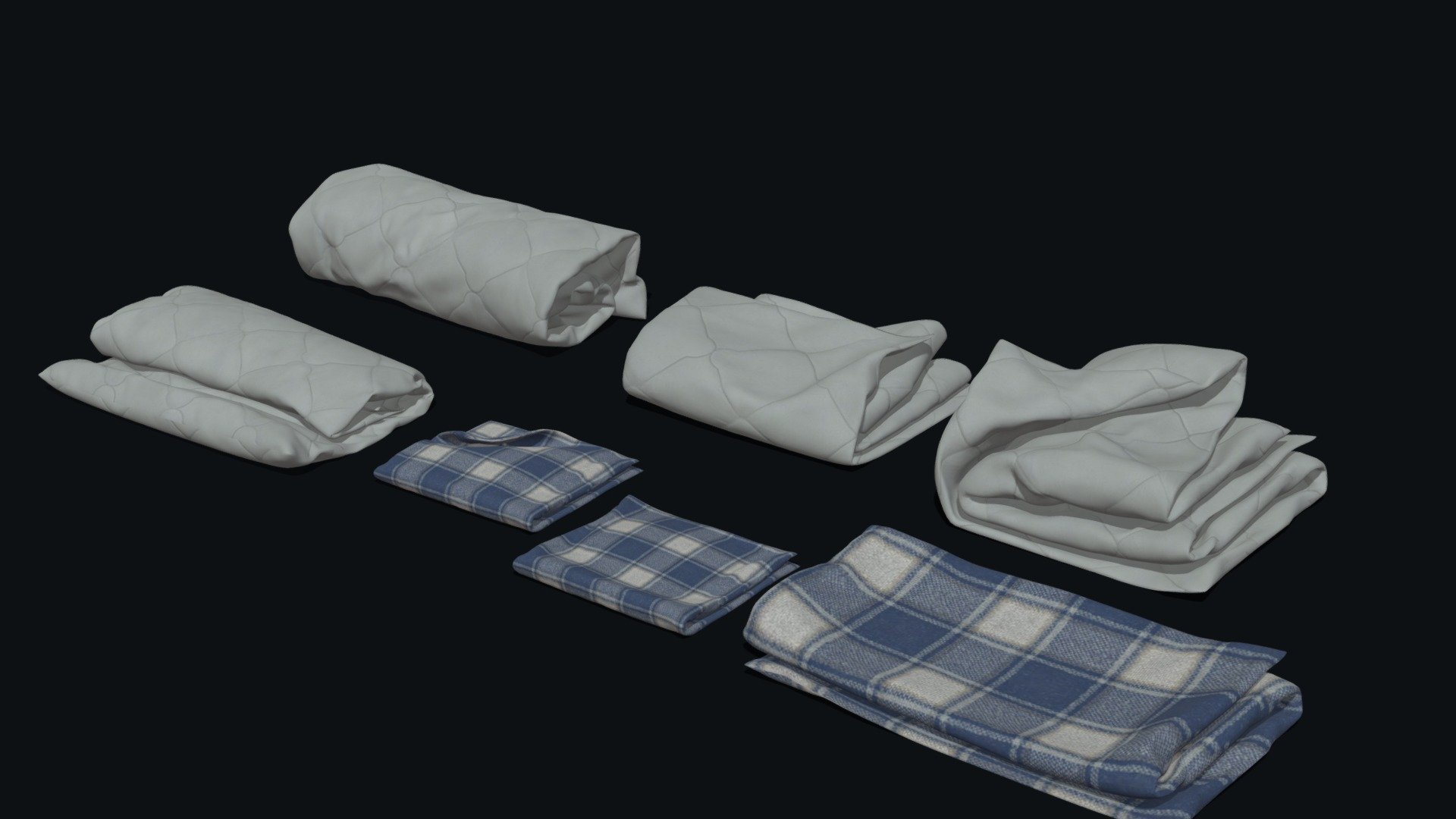 Towels and Blankets (Subdiv-ready) - Buy Royalty Free 3D model by Zhelazniakov Aleksandr (@mrblik112) 3d model
