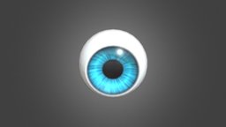 Realistic human eye model eye, normalmap, normals, realistic, lowpoly, blue, human, blue_eye
