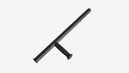 Tonfa plastic police, arm, guard, baton, nightstick, protection, force, handle, law, safety, rubber, policeman, truncheon, tonfa, weapon, 3d, pbr, plastic