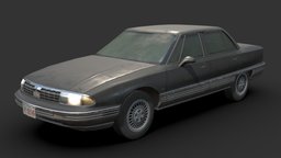 1993 Sedan sedan, saloon, generic, decorative, 1990s, 98, fullsize, regency, asset, vehicle, car, gameready