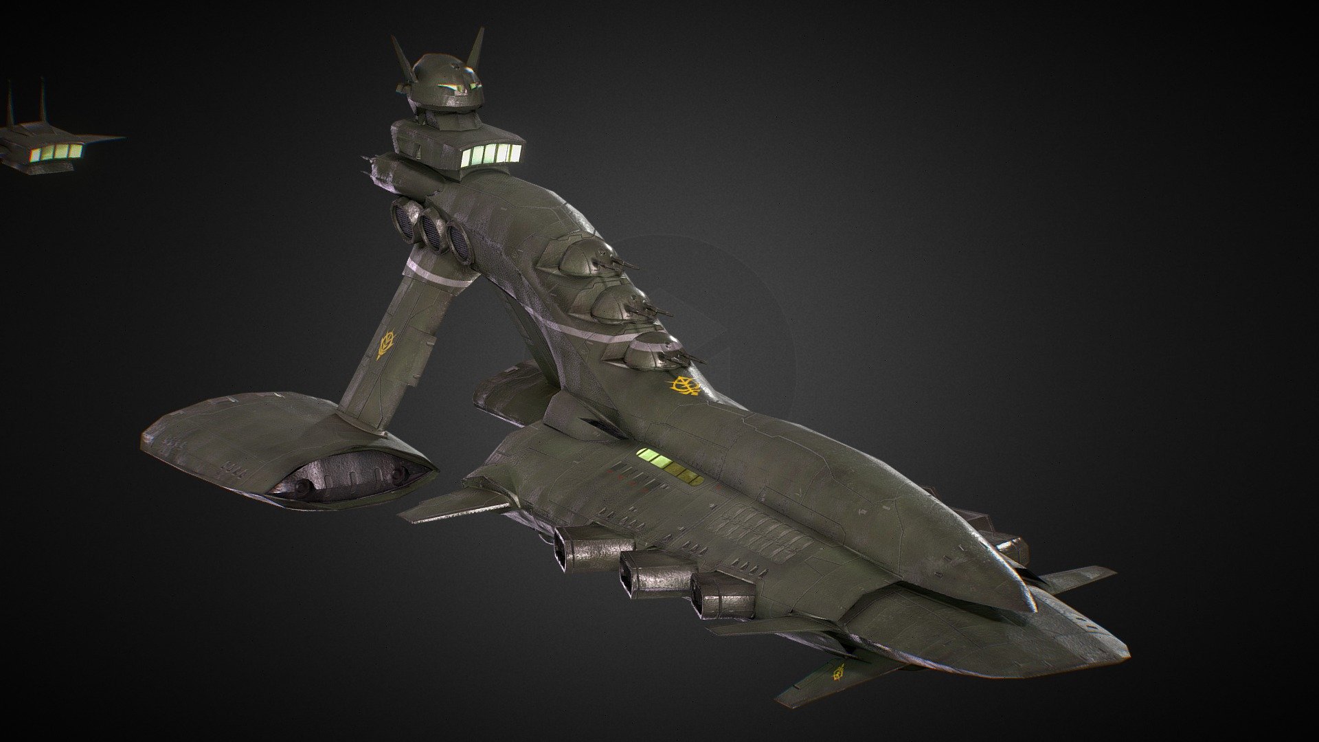 Zeon Musai Class Space light cruiser

This model was made for One Year War mod of Hearts of Iron IV.
Our Mod Steam Home Page
https://steamcommunity.com/sharedfiles/filedetails/?id=2064985570 - Zeon Musai Class Space light cruiser - 3D model by One Year War Mod (@hoi4oneyearwar) 3d model