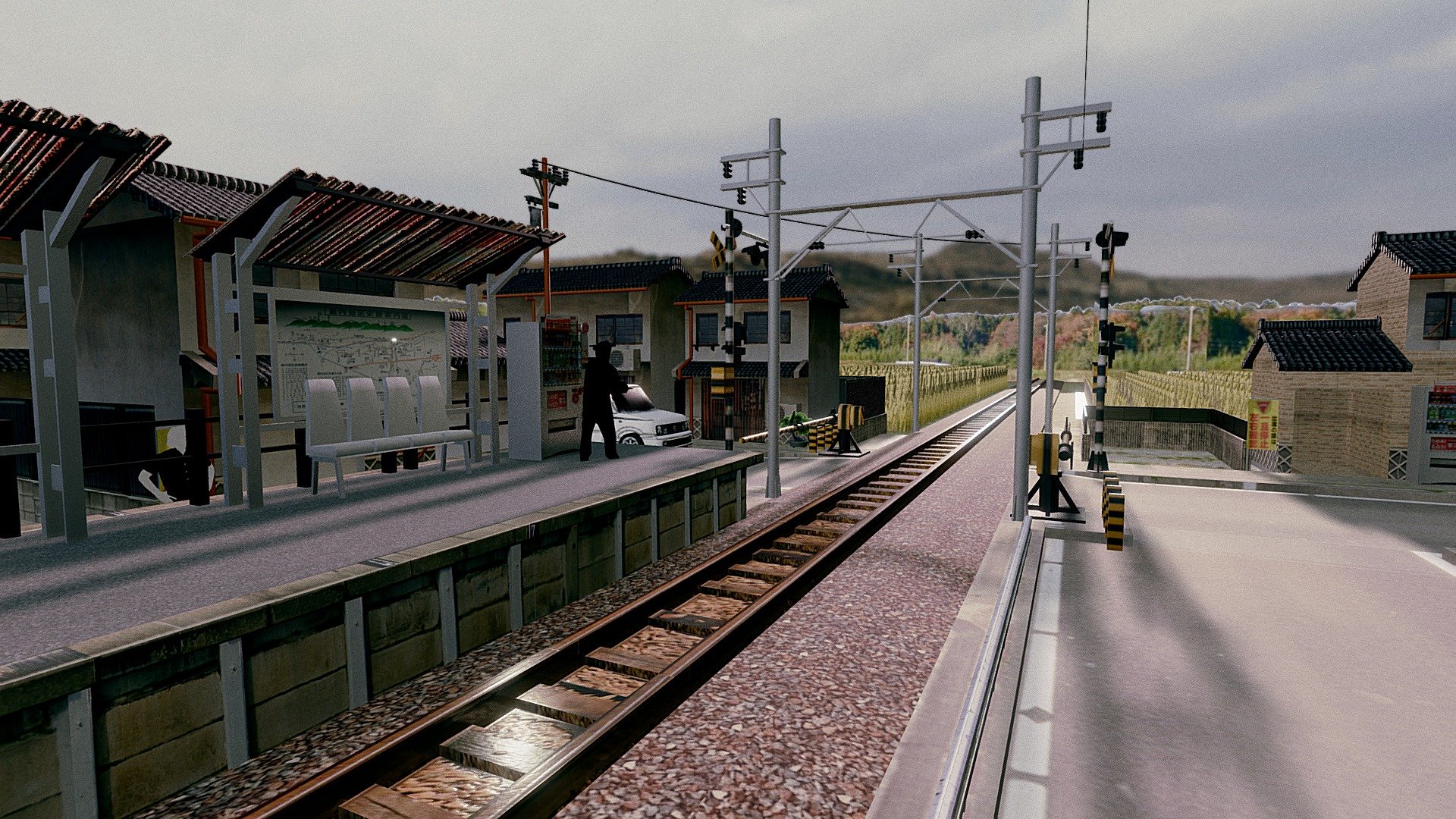 A peaceful morning in a Japanese farming village full of rice fields and a small train station.

Made with Sketchup + Procreate
Rendered in Sketchfab - A piece of Japan 2 - Buy Royalty Free 3D model by fangzhangmnm 3d model