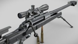 ArmaLite AR-50A1 modern, scope, heavy, unreal, vr, american, sniper, bipod, 50bmg, armalite, unity, pbr, lowpoly, gameready