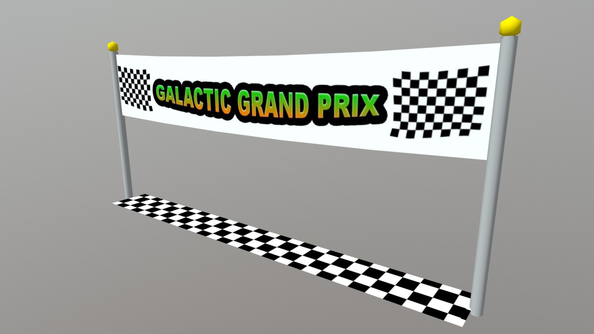 Low Poly model of a Starting line which I've been working on in a Group game called Galactic Grand Prix. :D - Low poly - Starting line - 3D model by Sara (@SaJoon) 3d model