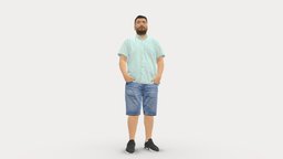 Man In shorts 0716 style, people, shorts, clothes, miniatures, realistic, character, 3dprint, model, man