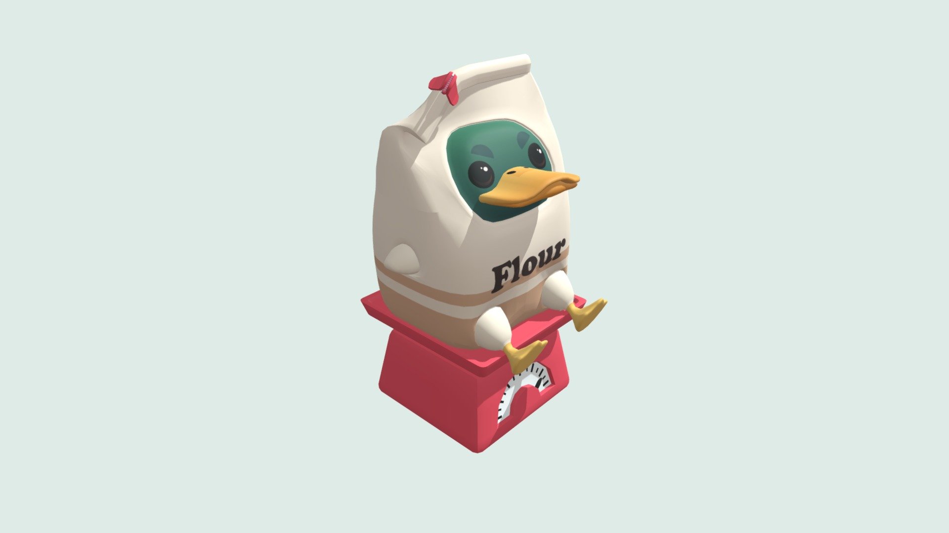 Duck stuck in a bag of flour. The Hows and Whys are unknown 3d model