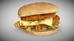 KFC, zinger burger photogrammetry burger, chicken, kfc, photogrammetry, polycam