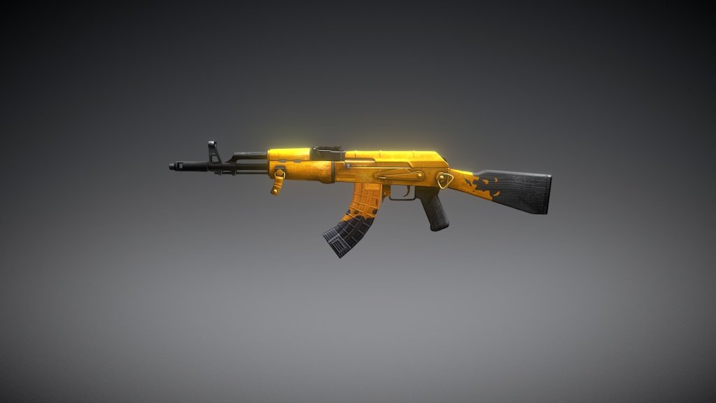 AK47 GOLDMOON/MIDAS from BLACKSHOT - [BLACKSHOT] AK47 GOLDMOON/MIDAS - 3D model by onelove1210 3d model