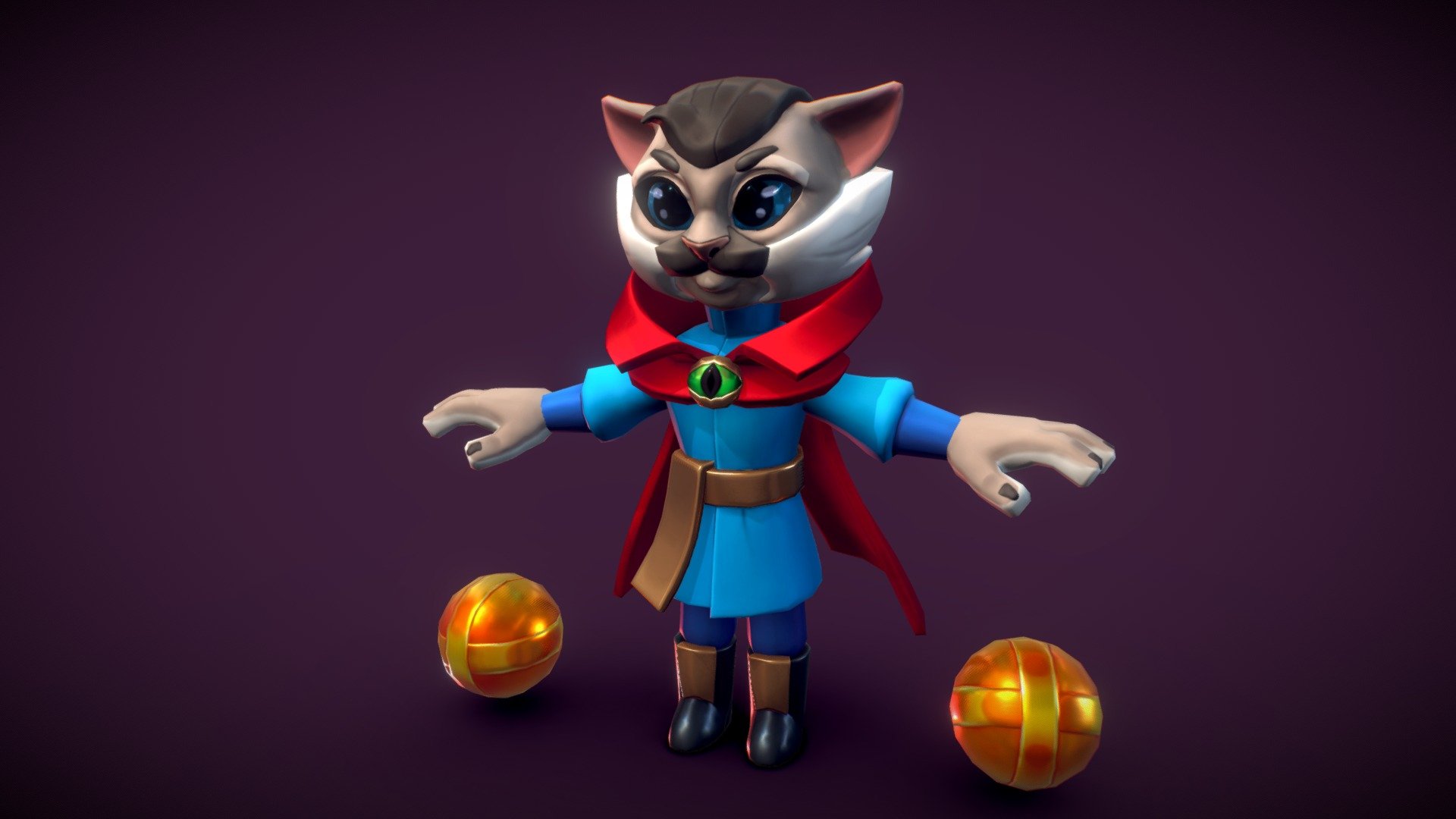 Character modeling and texturing for the mobile game Caterra 3d model