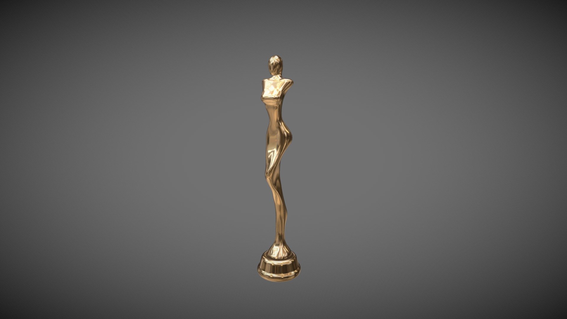 Simple trophy in stylized female form 3d model