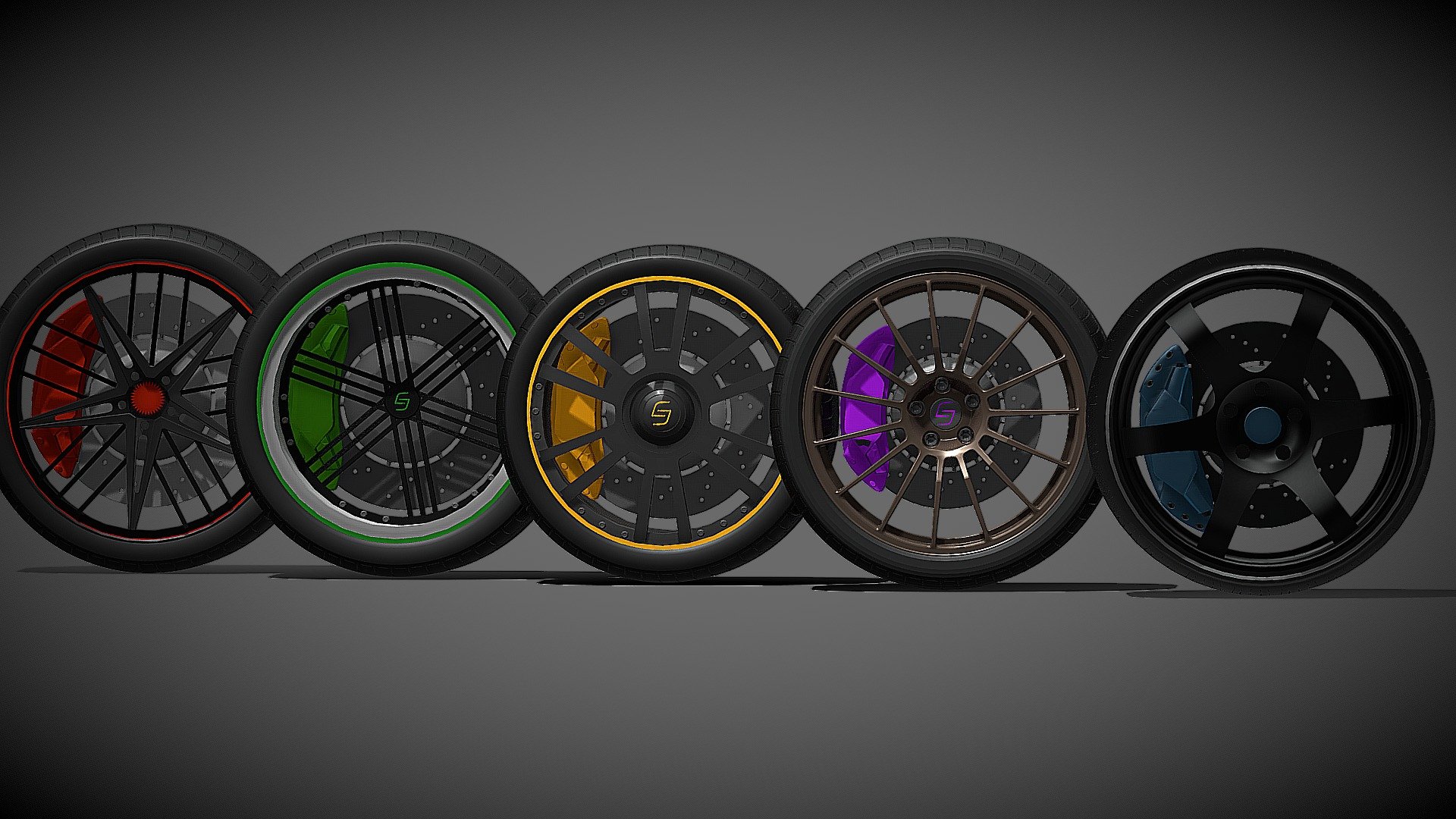 5 Wheels Sport for tuning by SDC with blender 2.81 - ( FREE ) 5 Wheels Sport for tuning car - Download Free 3D model by SDC PERFORMANCE™️ (@3Duae) 3d model