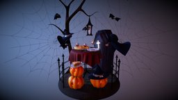 halloween diorama, halloween-2018, substancepainter, substance, maya2018