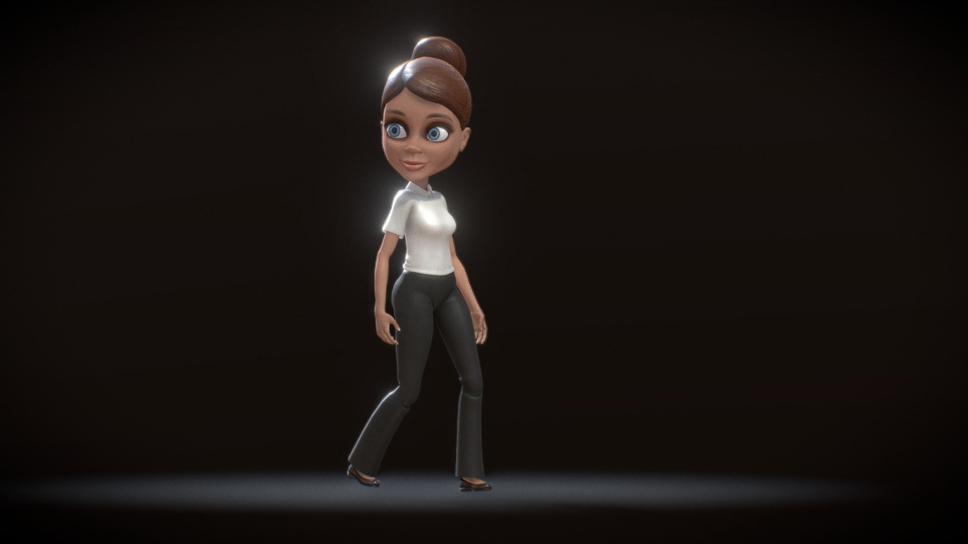 Cartoon Office Girl - 3D model by quartomundo 3d model