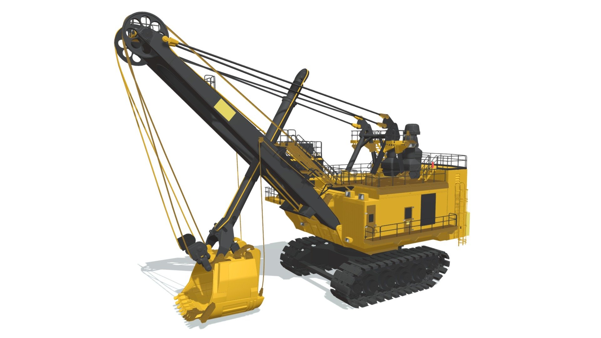 High quality 3d model of mining rope shovel 3d model
