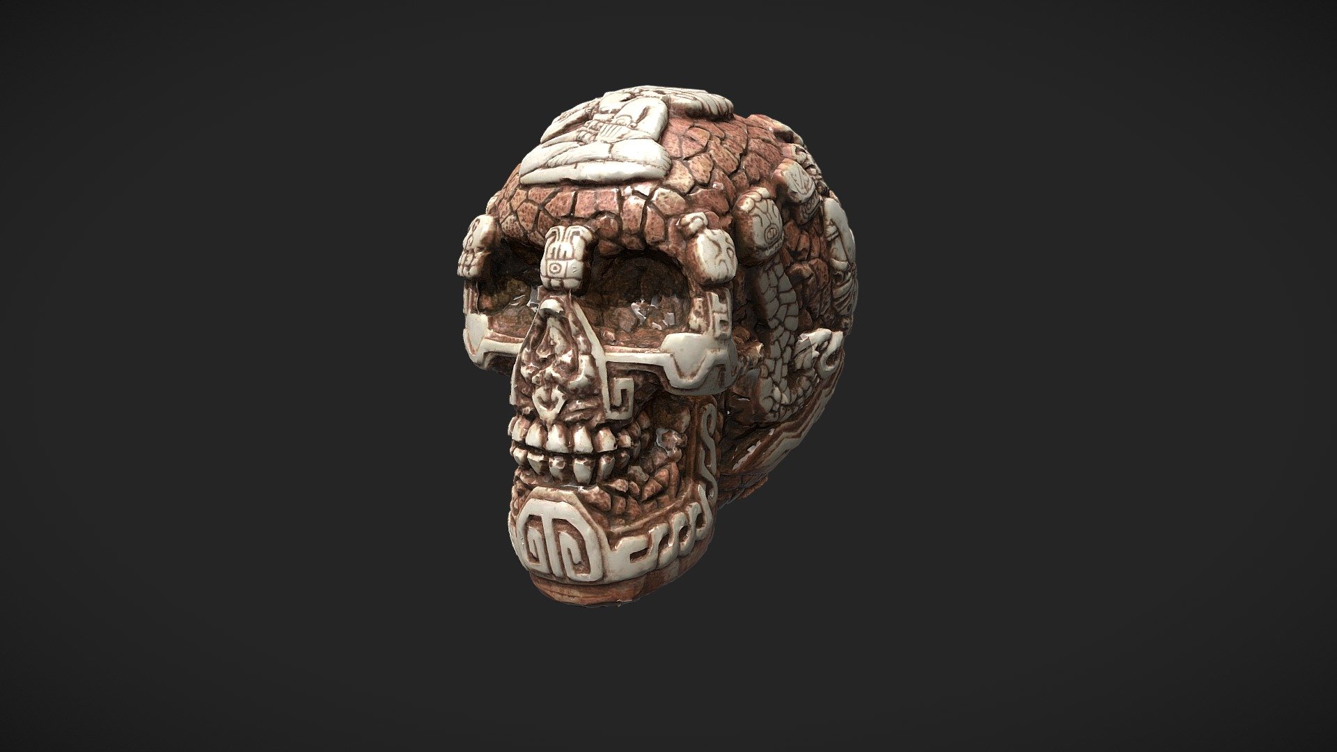 While in Mexico, I found this Mayan Skull with the Mayan calendar imprinted on it 3d model