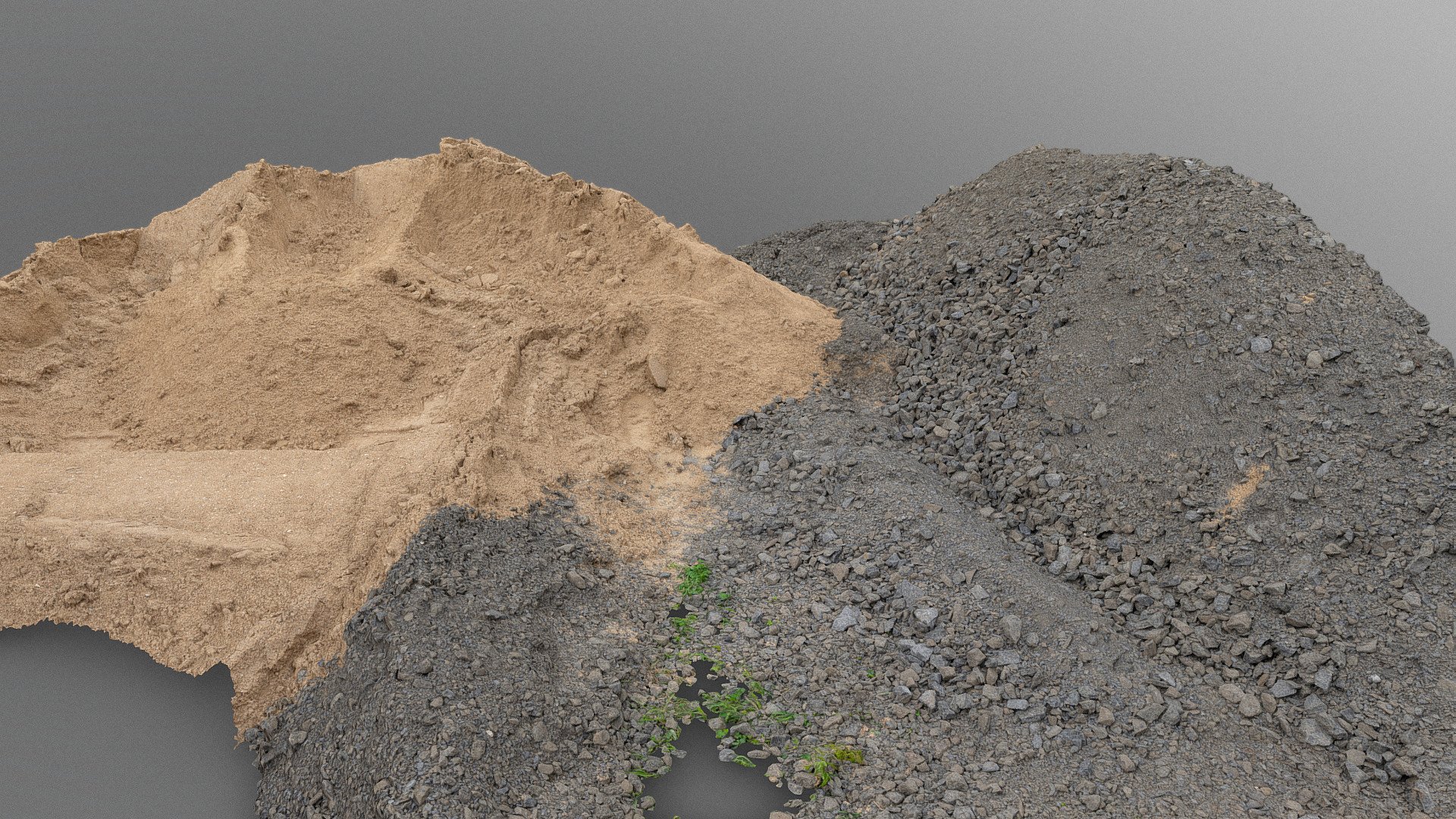 Double dual two Sand and gray gravel heap pile mound of building pavement construction material small stones pebble

Photogrammetry scan 220x24MP, 3x16K texture + HD Normals, isolated from ground - Double heap - sand and gravel - Buy Royalty Free 3D model by matousekfoto 3d model