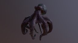 Squid octopus, squid, glow, substance, maya, zbrush