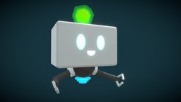 🤖 Flying Robot Character Animated bot, droid, rigged-and-animation, character, lowpoly, animated, robot