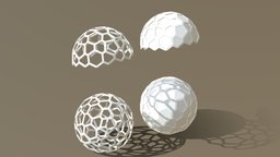 Honeycomb Sphere – Icosahedron Decor Ball lamp, cell, geometric, sphere, honeycomb, blender-3d, icosahedron, interior-design, mathobject, 3d, decoration, abstract, ball